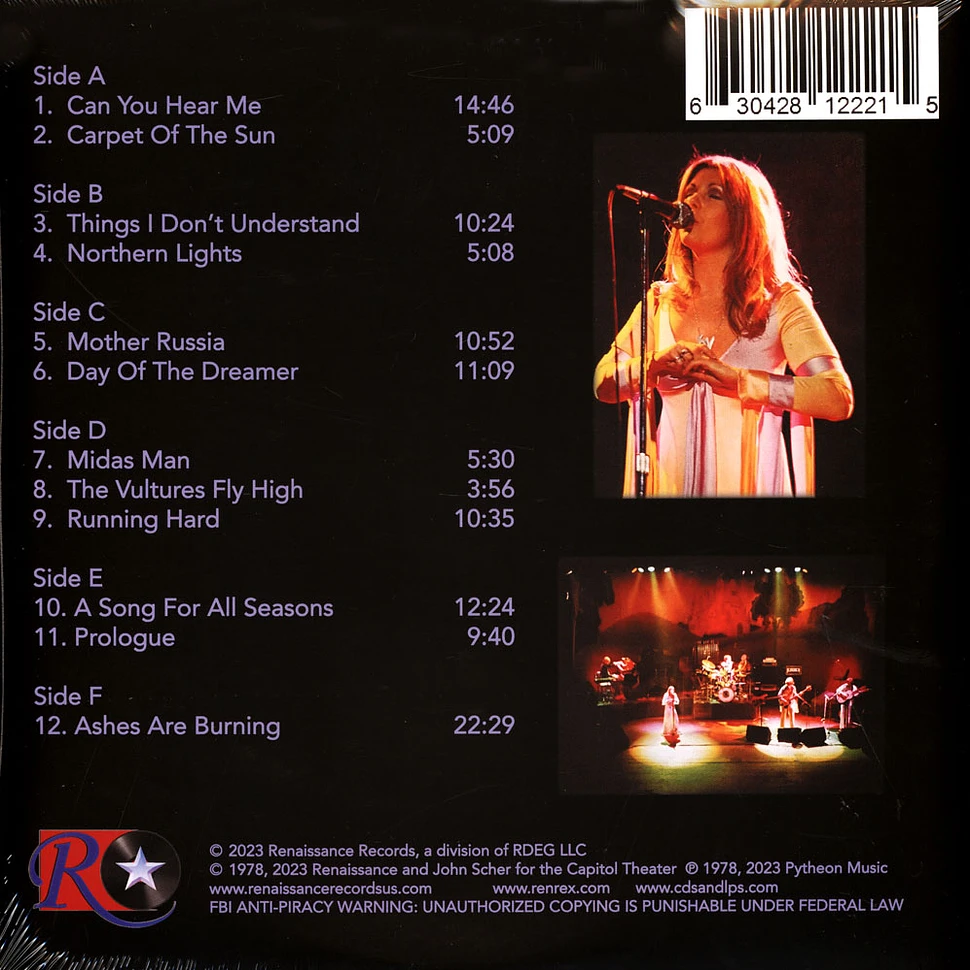 Renaissance - Live At The Capitol Theater June 18, 1978 Purple Vinyl Edition