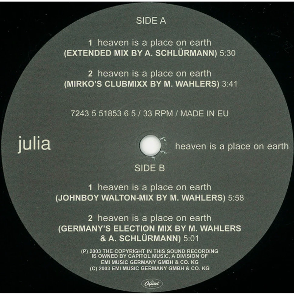 Julia - Heaven Is A Place On Earth