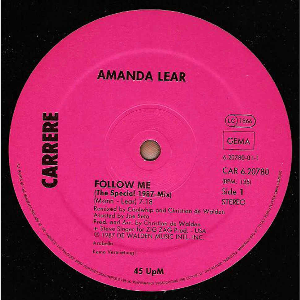 Amanda Lear - Follow Me (The Special 1987-Mix) - Vinyl 12