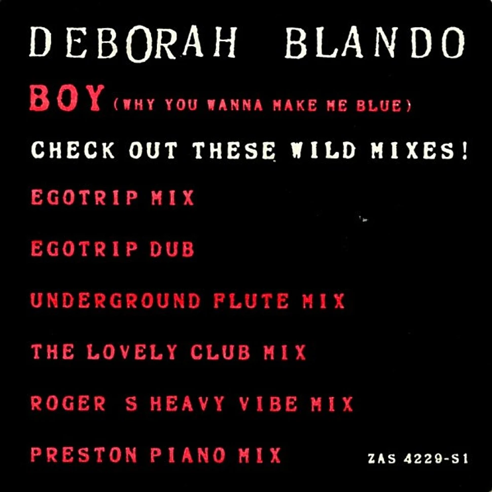 Deborah Blando - Boy (Why You Wanna Make Me Blue)