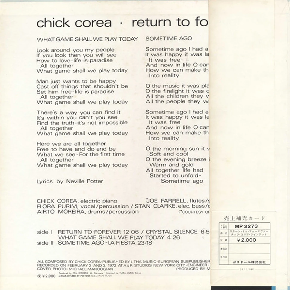 Chick Corea - Return To Forever