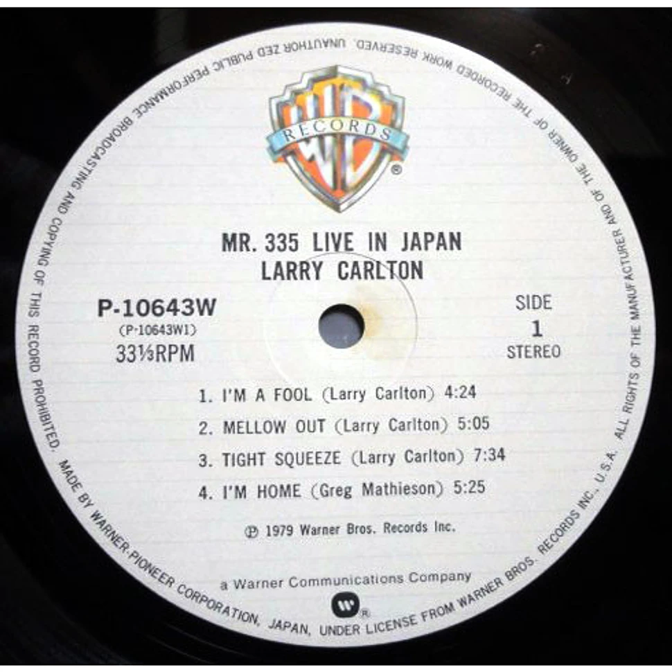 Larry Carlton = Larry Carlton - Mr. 335 - Live In Japan = ライヴ ・ イン・ジャパン