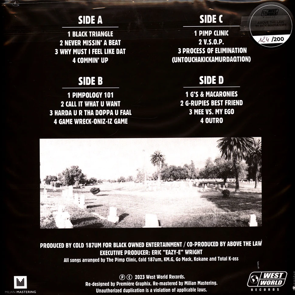 Above The Law - Black Mafia Life Black Vinyl Edition