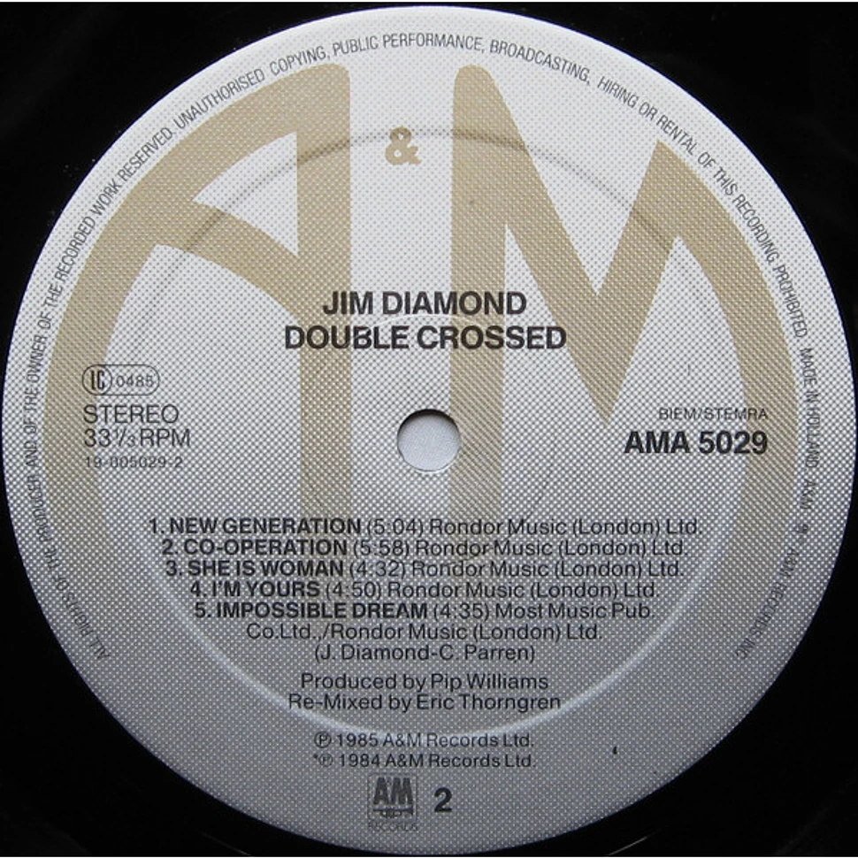 Jim Diamond - Double Crossed