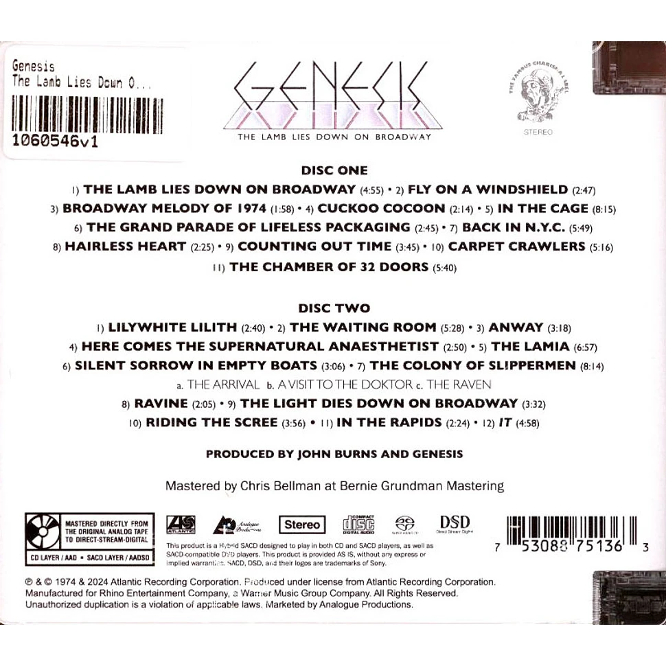 Genesis - The Lamb Lies Down On Broadway Atlantic 75 Series 2 X SACD