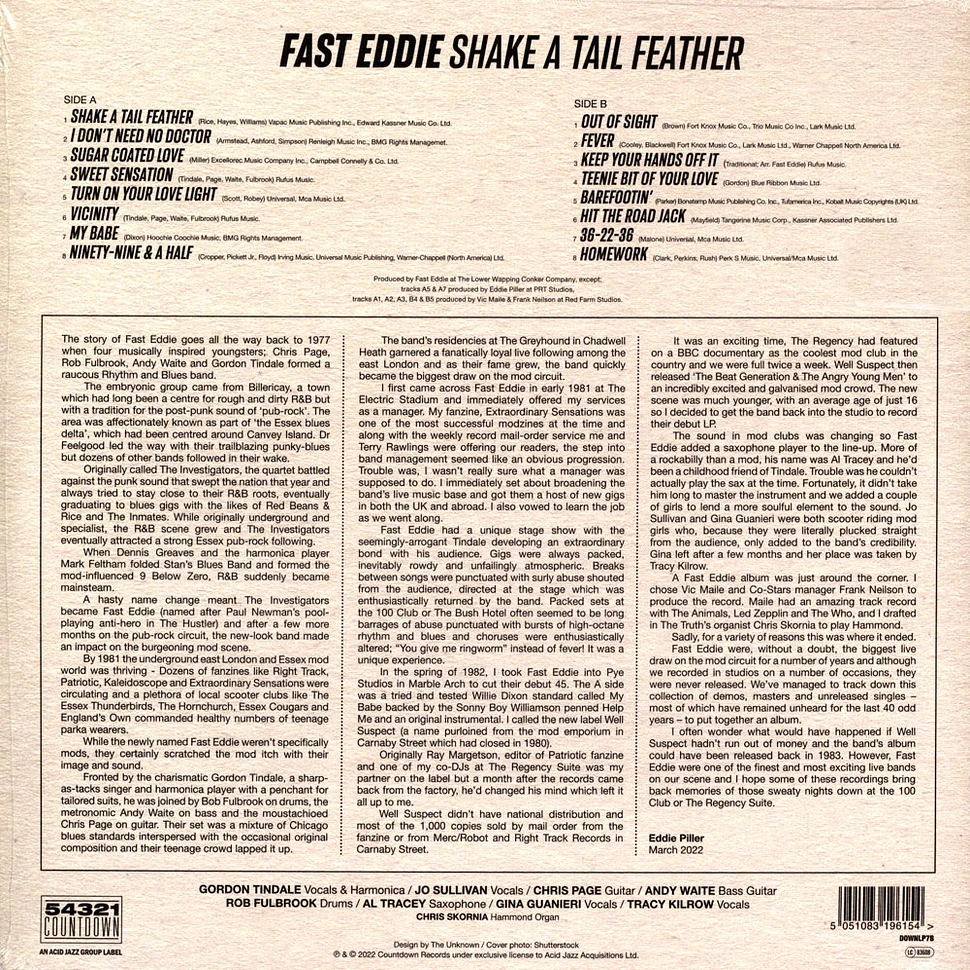 Fast Eddie - Shake A Tail Feather Colored Vinyl Edition