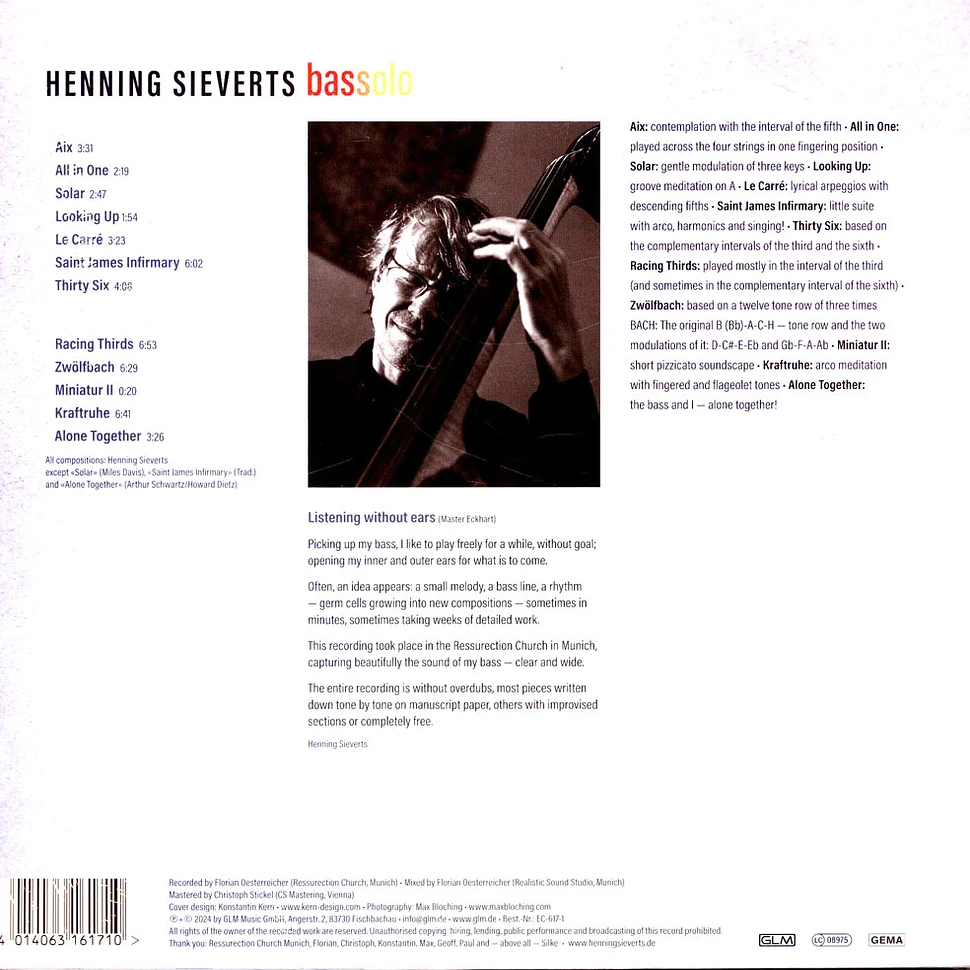 Henning Sieverts - Bassolo Black