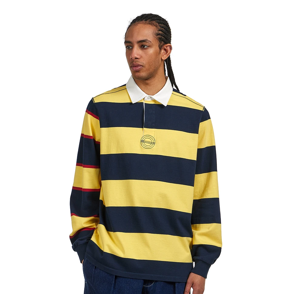 Pop Trading Company - Striped Logo Rugby Polo Sweat