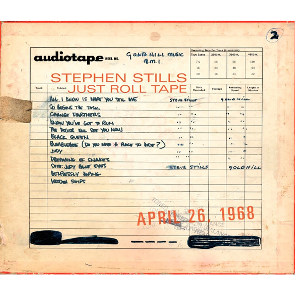 Stephen Stills - Just Roll Tape April 26 1968