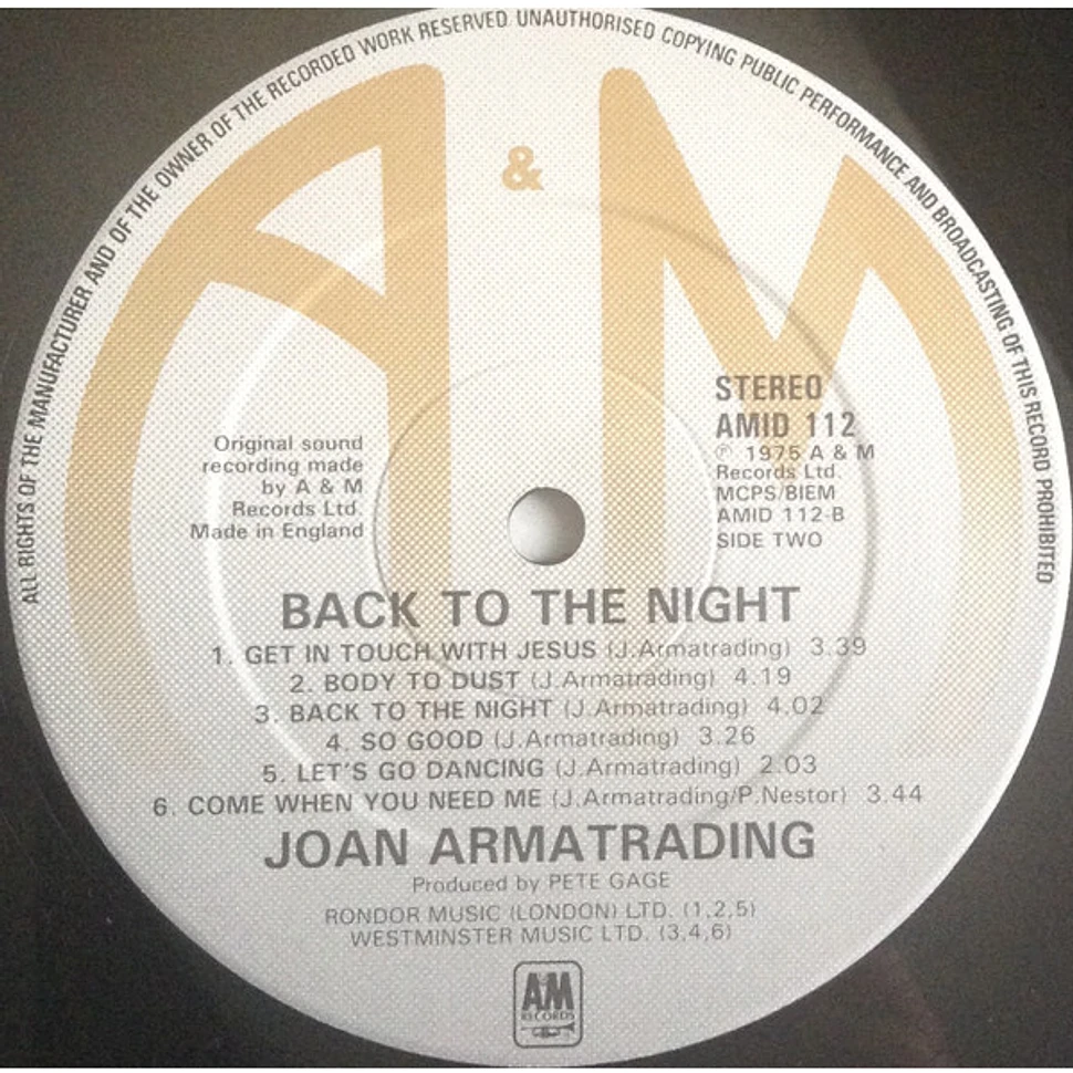 Joan Armatrading - Back To The Night