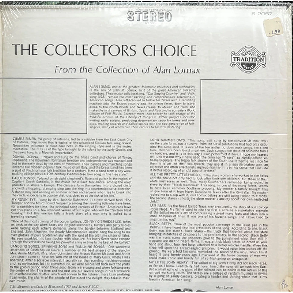 V.A. - The Collectors Choice, From The Pioneer Collector Of Authentic Folk Songs Alan Lomax