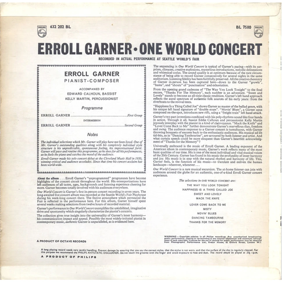Erroll Garner - One World Concert