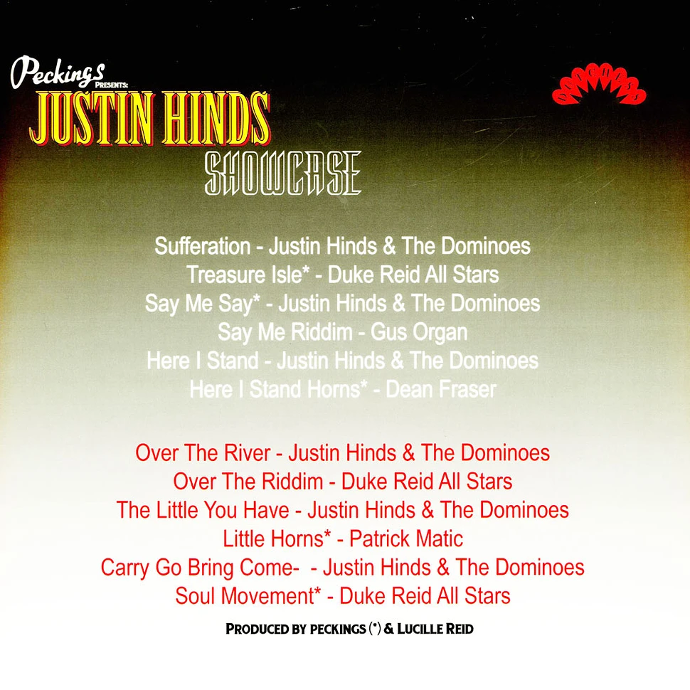 Justin Hinds - Showcase Volume 1 Red Vinyl Edition