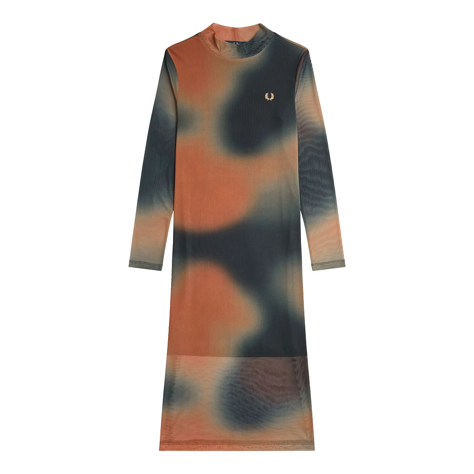 Fred Perry - Printed Mesh Mock Neck Dress