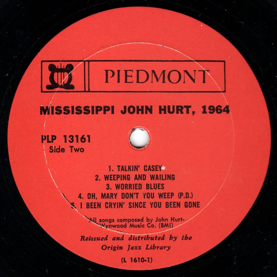 Mississippi John Hurt - Volume II Of The Original Piedmont Recordings "Worried Blues"