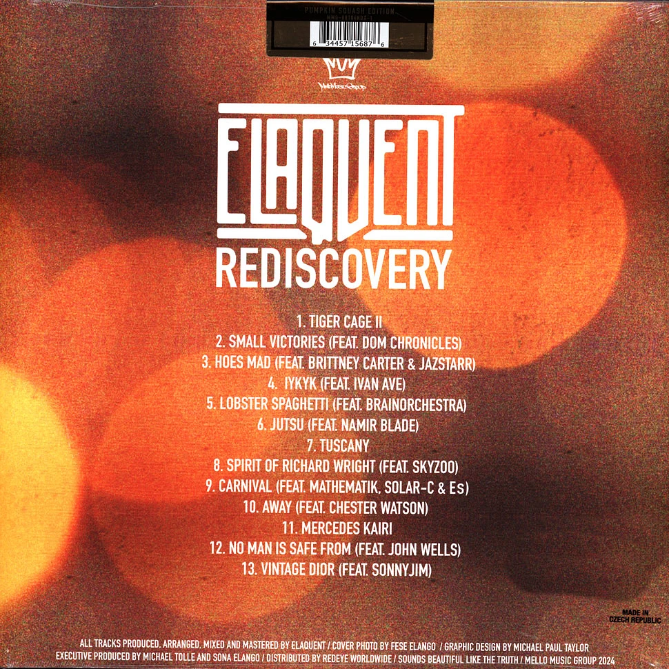 Elaquent - Rediscovery Orange & White With Brown Splatter Vinyl Edition