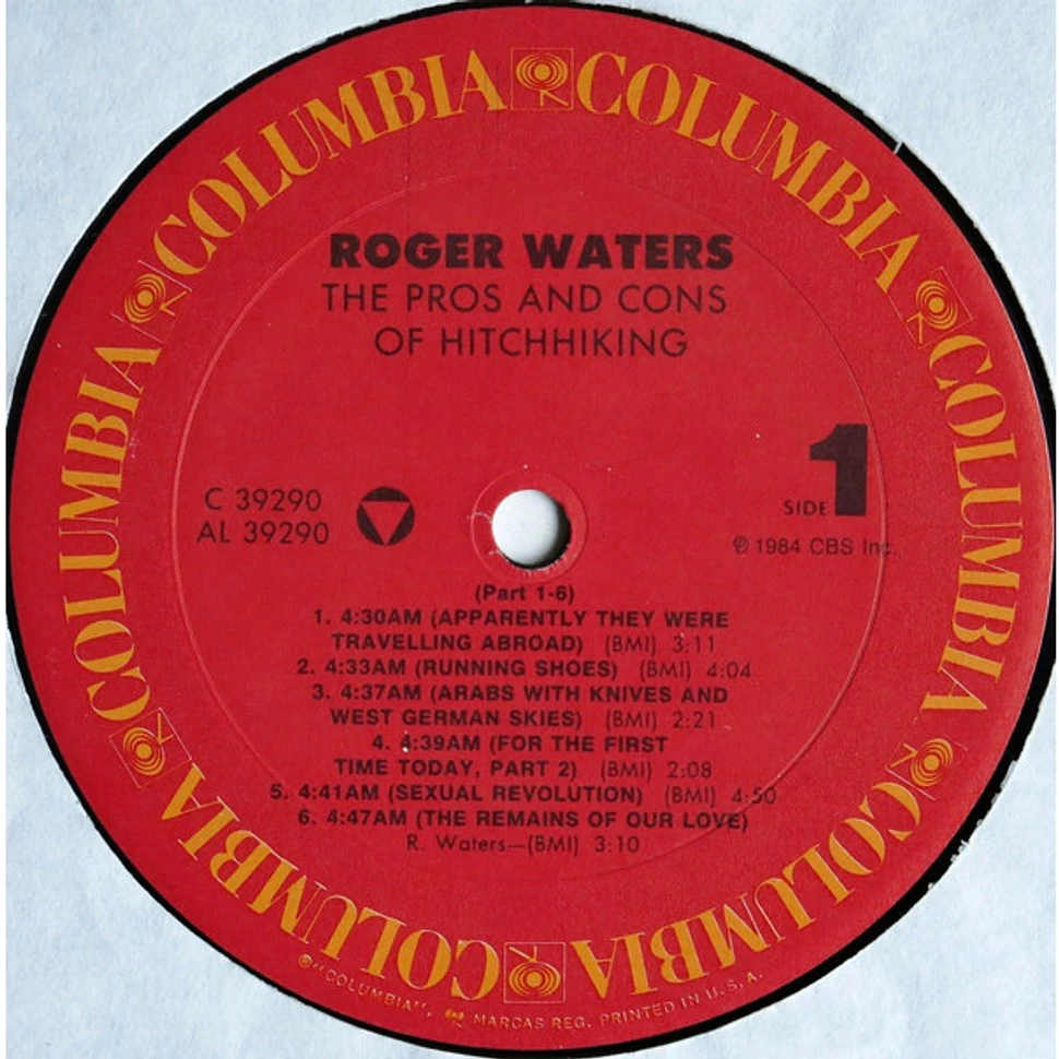 Roger Waters The Pros And Cons Of Hitch Hiking Vinyl LP 1984 US