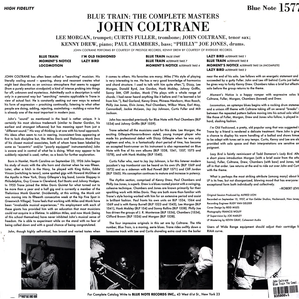 John Coltrane - Blue Train The Complete Masters Tone Poet Stereo Edition