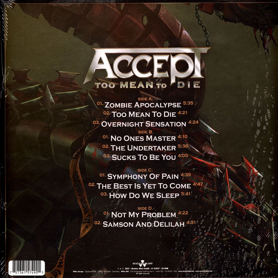 Accept - Too Mean To Diesilver / 2022 Reprint