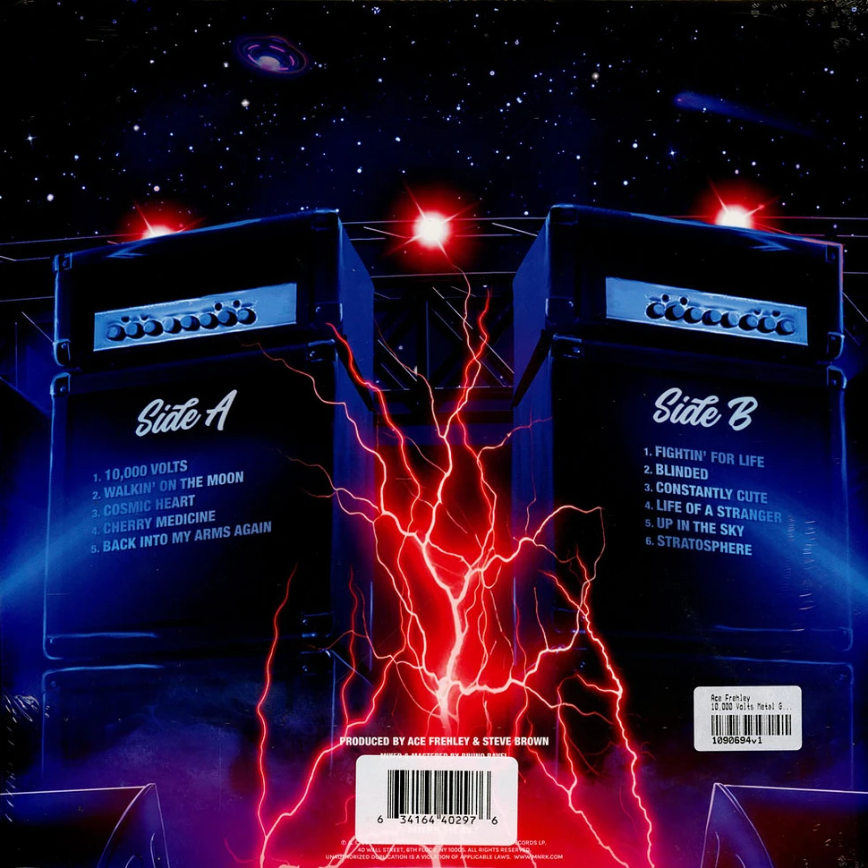 Ace Frehley - 10,000 Volts Metal Gym Locker Red Splatter Vinyl Edition