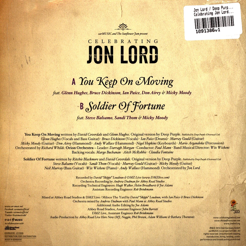 Jon Lord / Deep Purple & Friends - Celebrating Jon Lord-You Keep On Moving