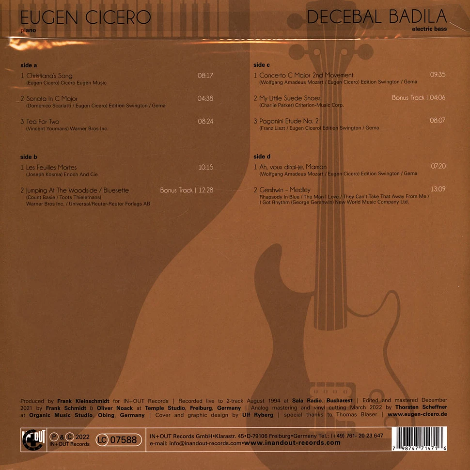 Eugen Cicero / Decebal Badila - Bucharest 1994 Black Vinyl Edition