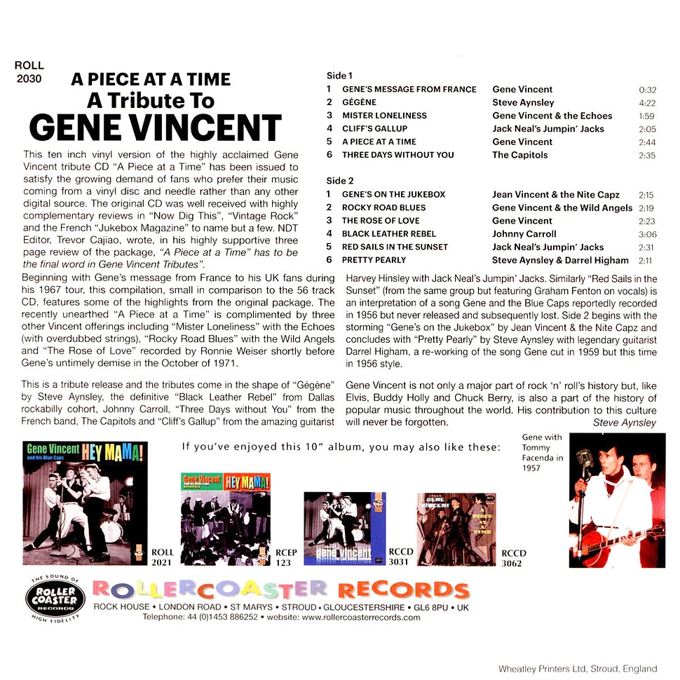 Gene Vincent - A Piece At A Time-A Tribute To Gene Vincent