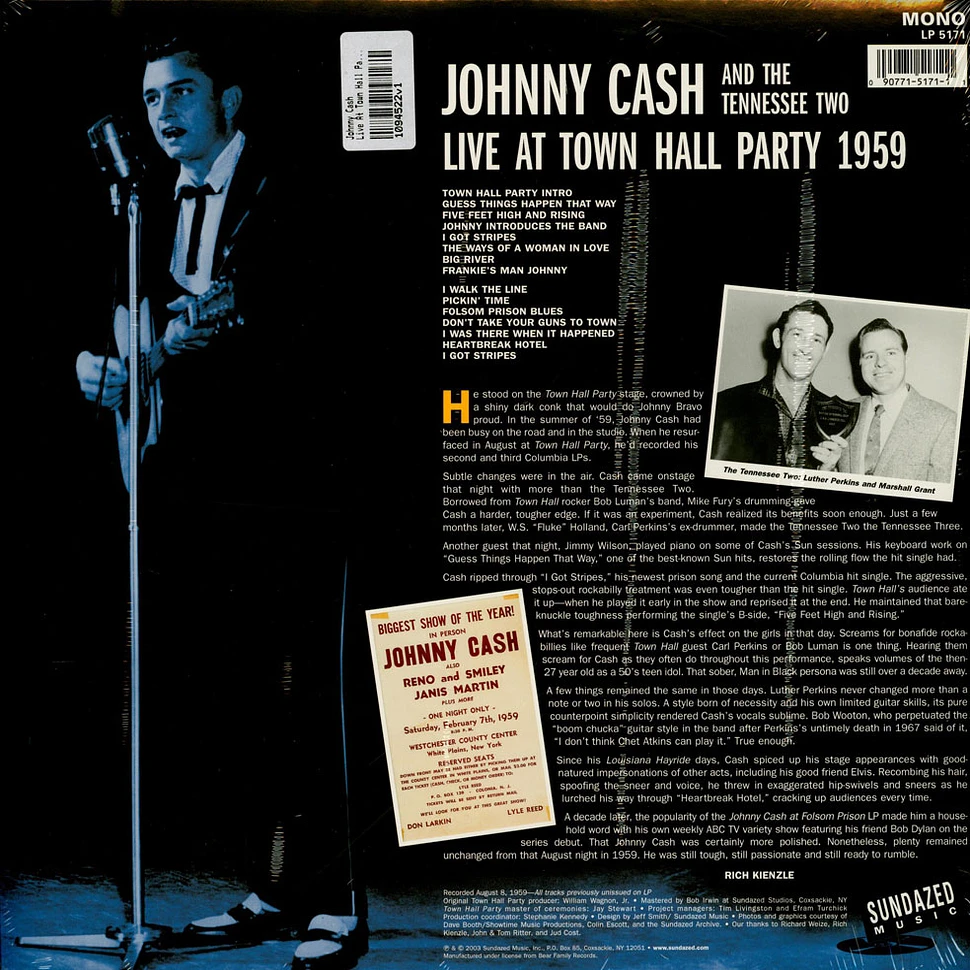 Johnny Cash - Live At Town Hall Party 1959