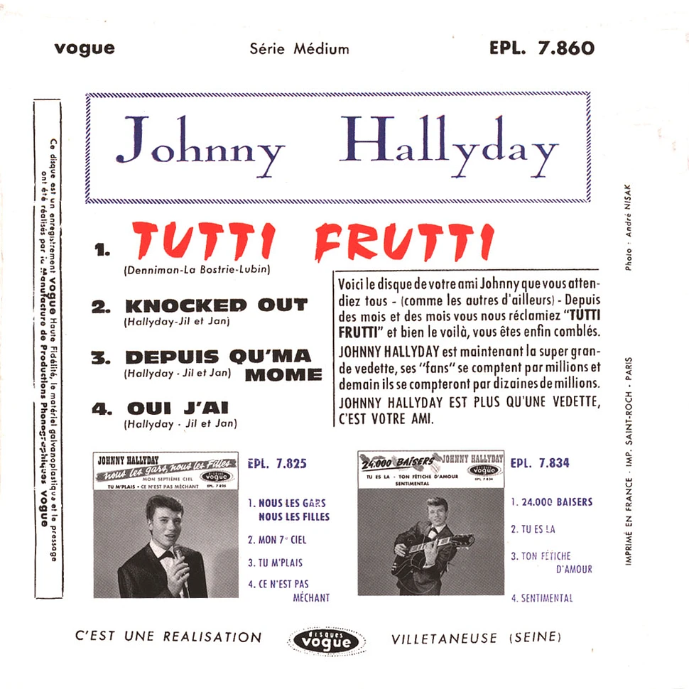 Johnny Hallyday - Tutti Frutti