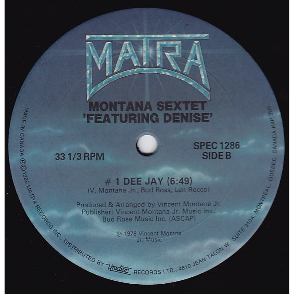 Beautiful Bend / Montana Sextet Featuring Denise Montana - That's The Meaning / Boogie Motion / # 1 Dee Jay