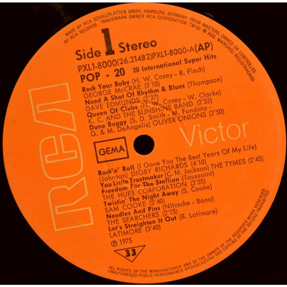 V.A. - POP 20 - 20 International Super Hits