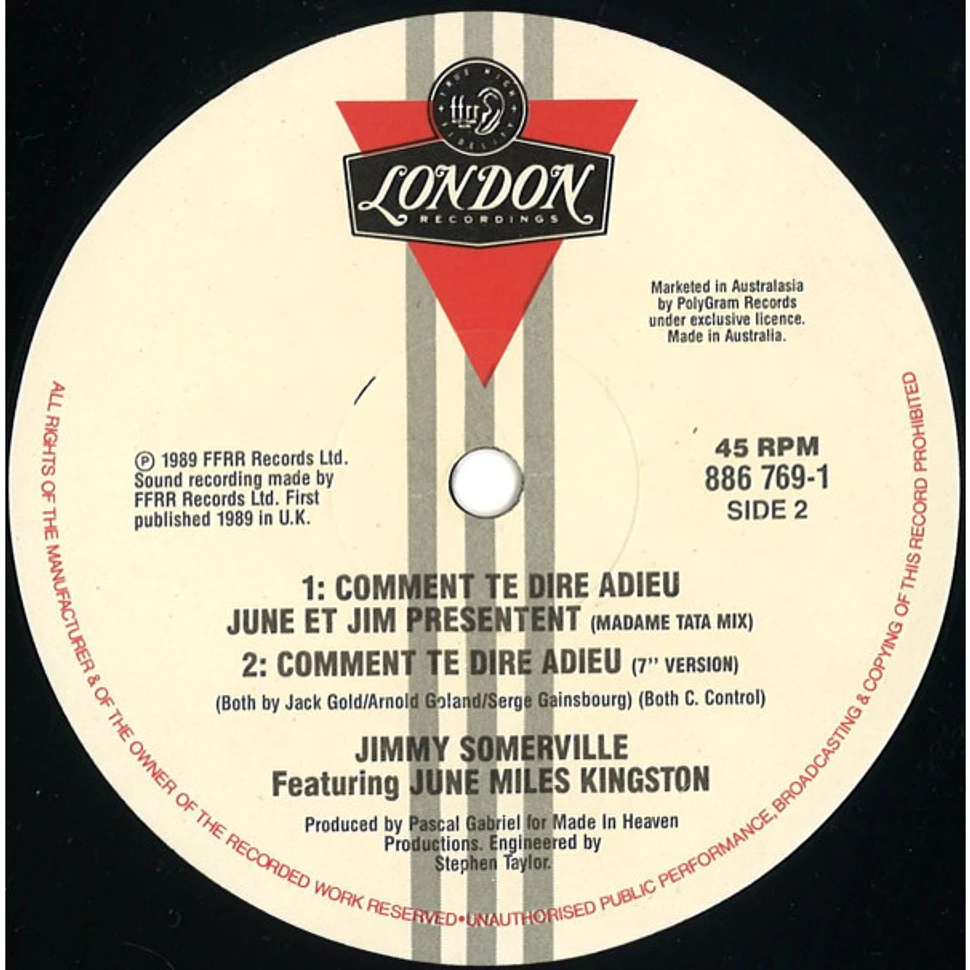 Jimmy Somerville Featuring June Miles-Kingston - Comment Te Dire Adieu