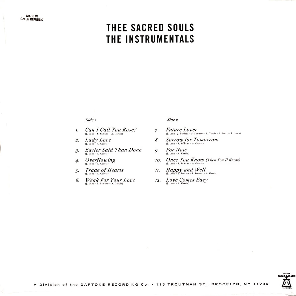 Thee Sacred Souls - The Instrumentals Limited Red Vinyl Edition