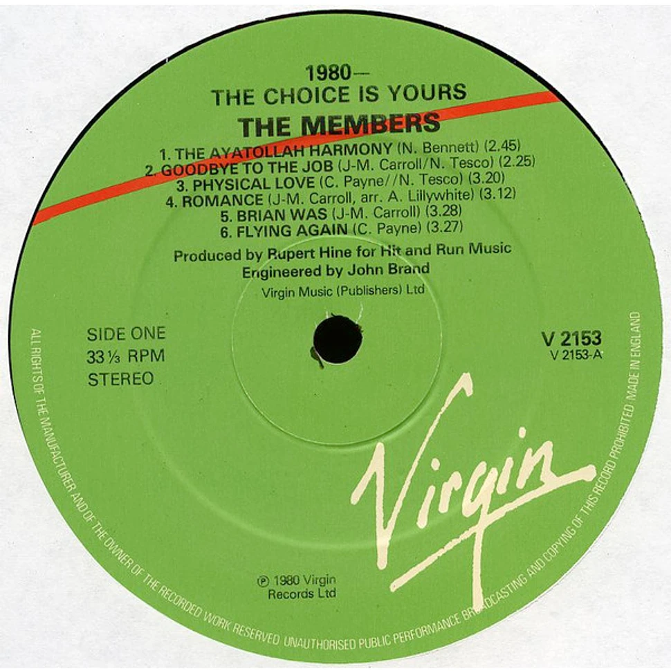 The Members - 1980 - The Choice Is Yours