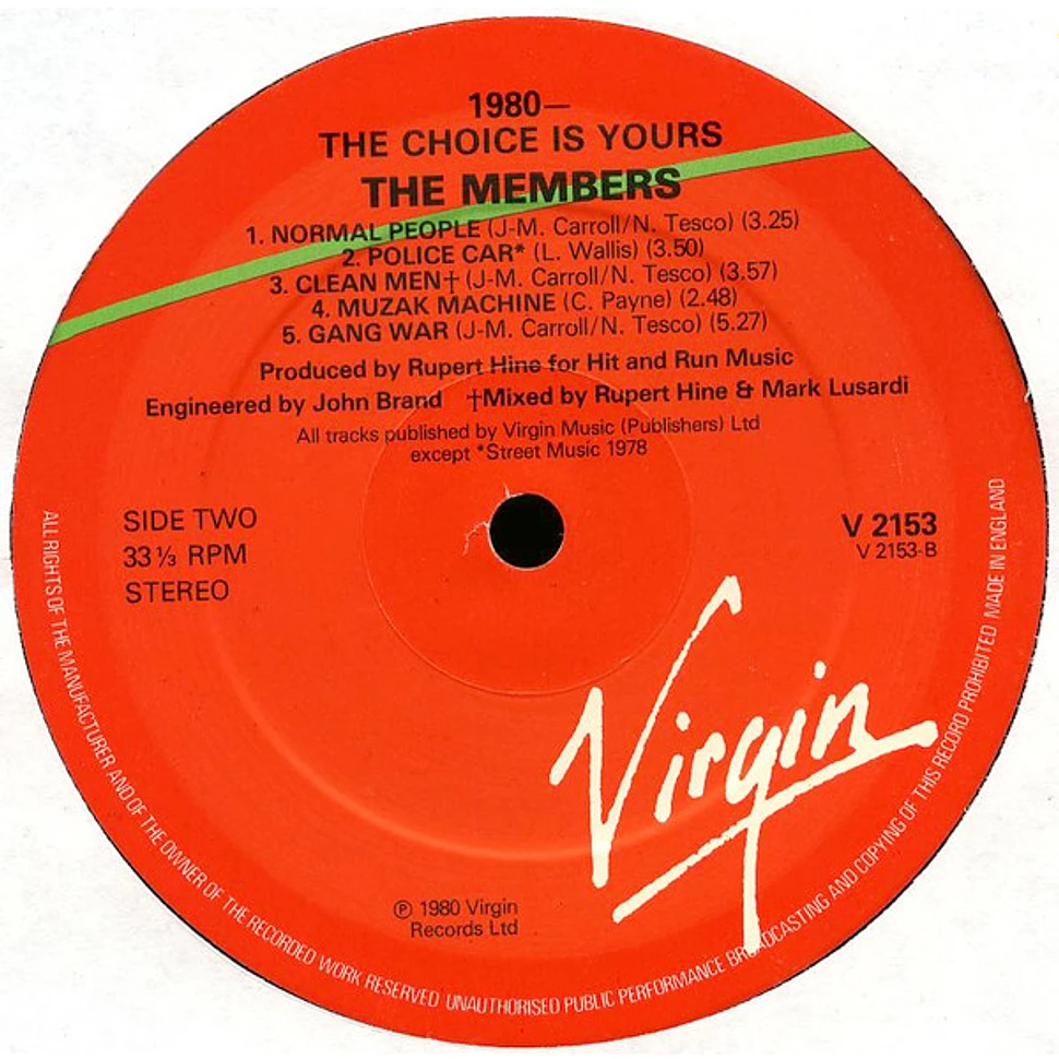 The Members - 1980 - The Choice Is Yours