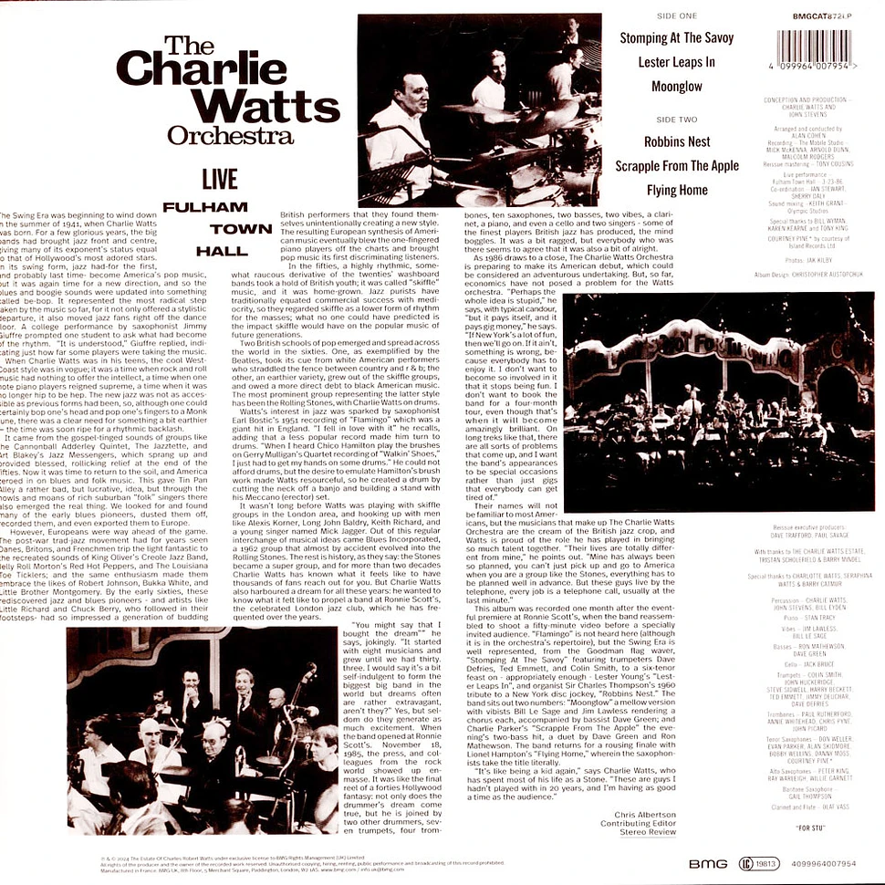 Charlie Watts & The Charlie Watts Orchestra - Live At Fulham Town Hall Record Store Day 2024 Vinyl Edition