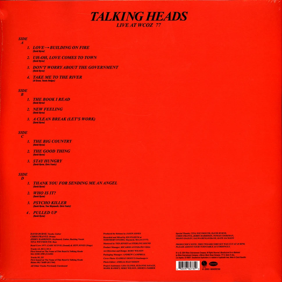 Talking Heads - Live At Wcoz '77 Record Store Day 2024 Vinyl Edition