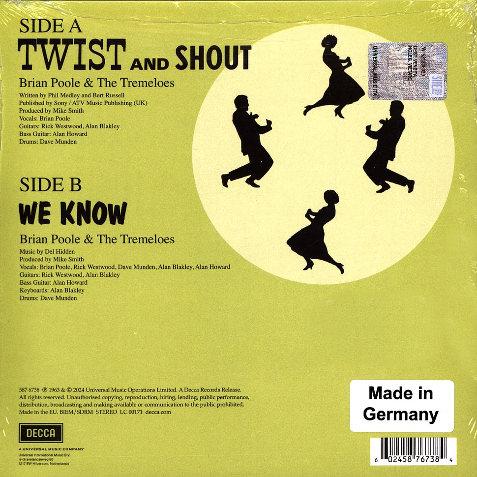 Brian Poole & The Tremeloes - Twist & Shout Record Store Day 2024 Edition