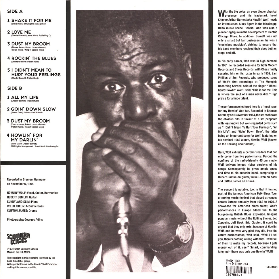 Howlin' Wolf - Live In Bremen 1964 Record Store Day 2024 Smoke Effect Vinyl Edition