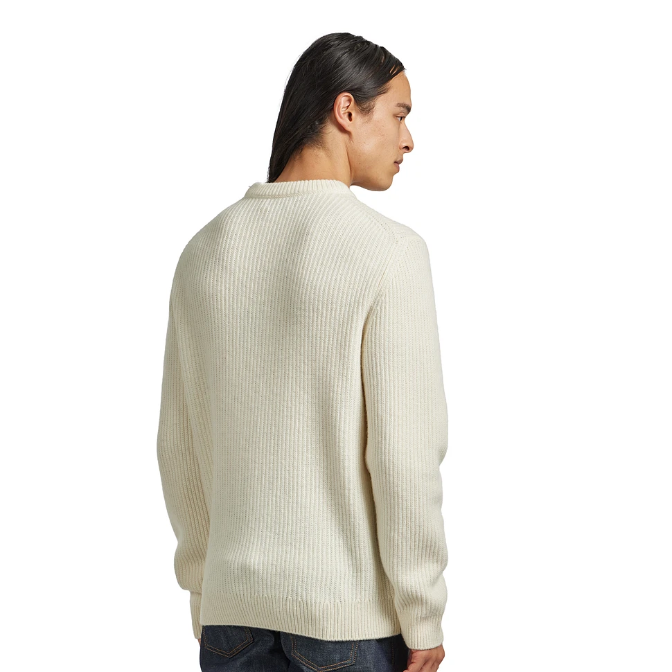 Nudie Jeans August Rib Wool Sweater Offwhite HHV