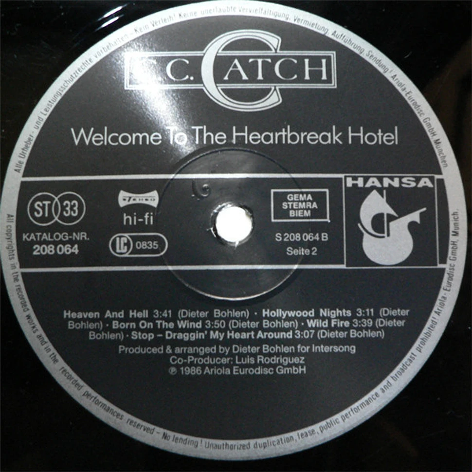C.C. Catch - Welcome To The Heartbreak Hotel
