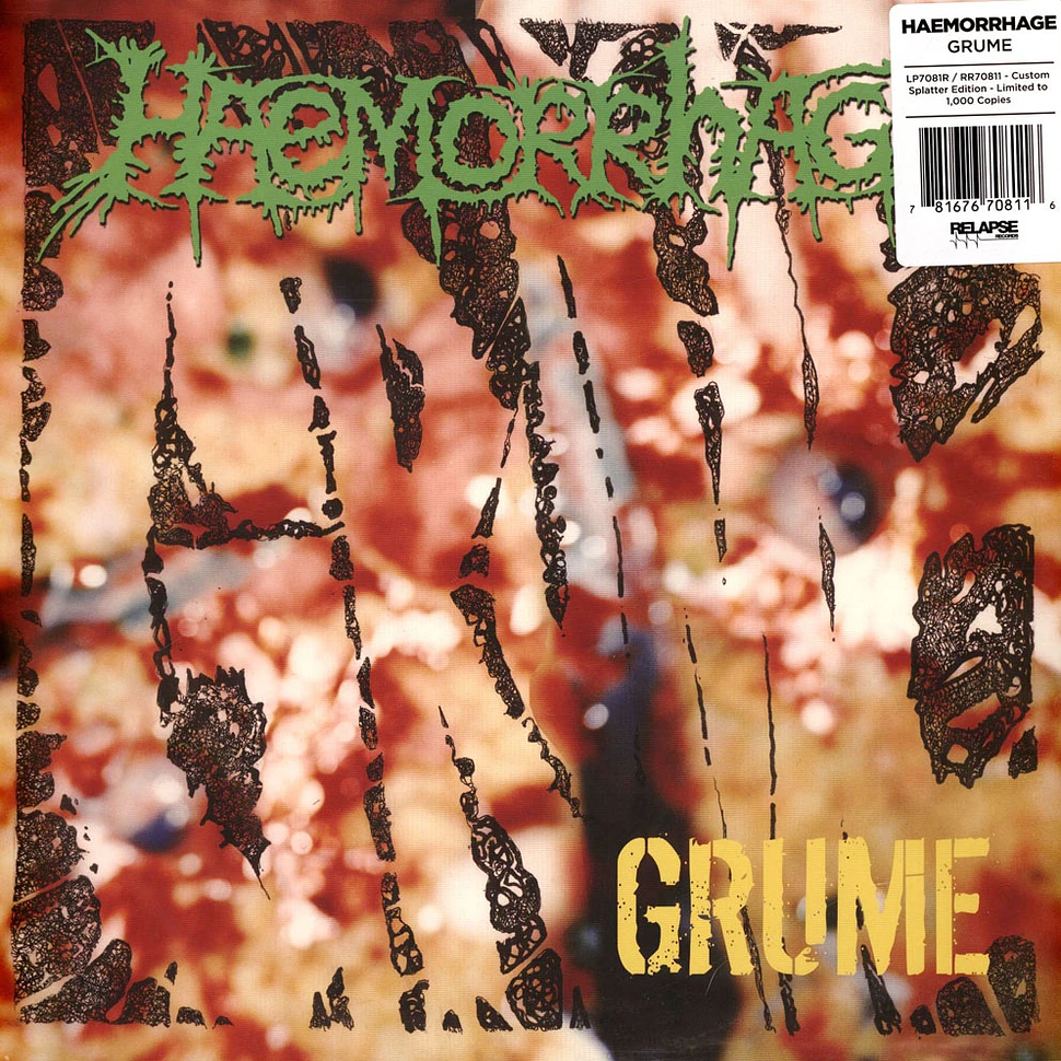 Haemorrhage - Grume Reissue Custom Splatter Vinyl Edition