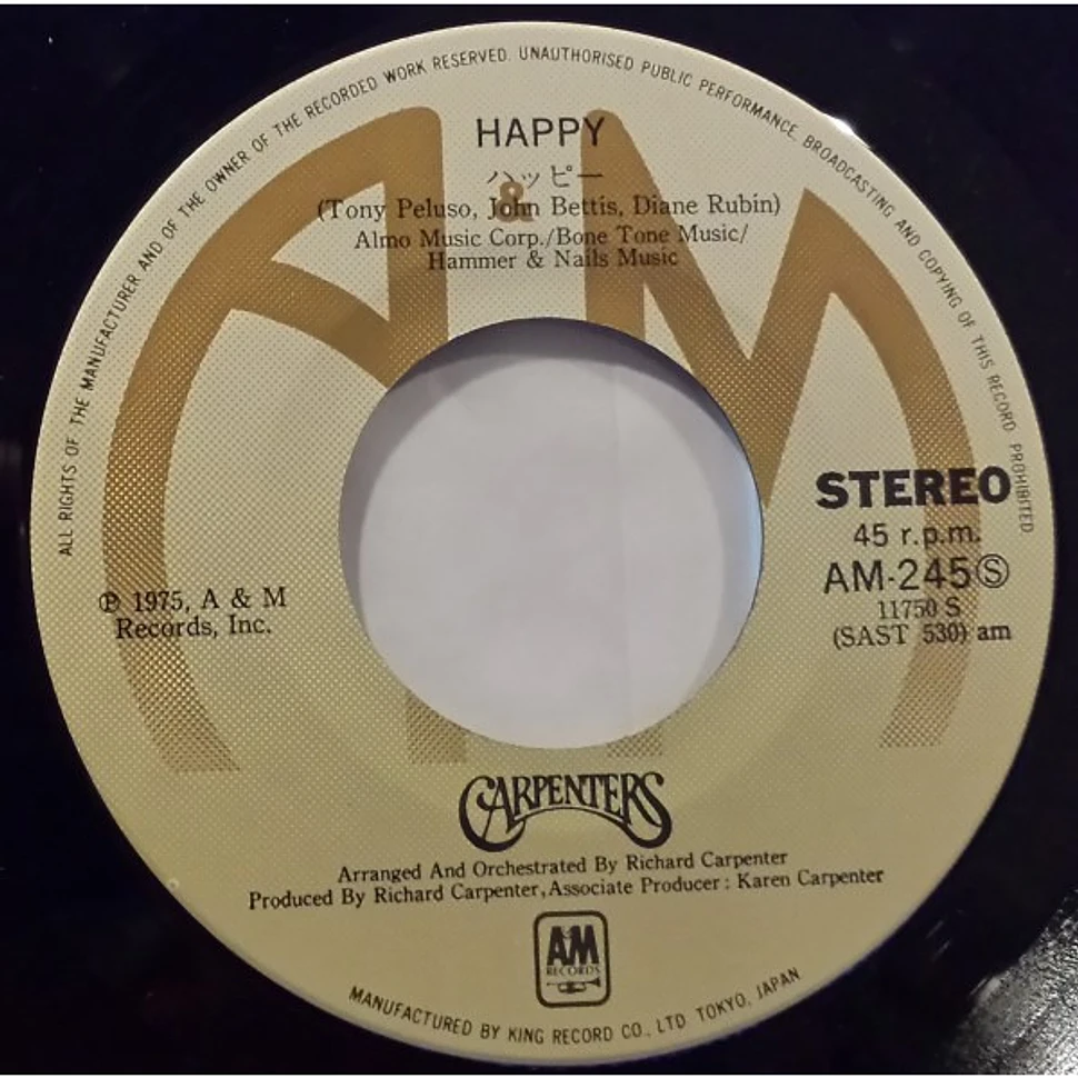 Carpenters - Only Yesterday / Happy