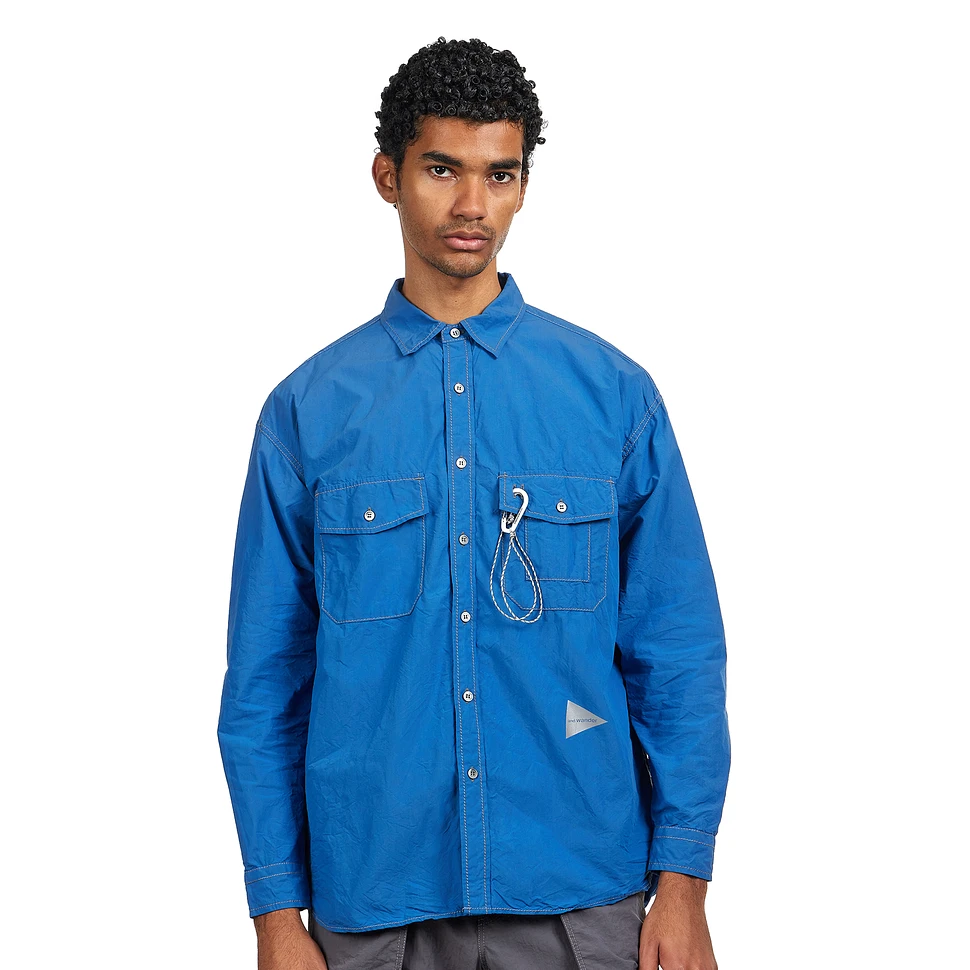 トップス andwander CORDURA typewriter LS shirt and wander - Cordura Typewriter LS Shirt (Blue) | HHV