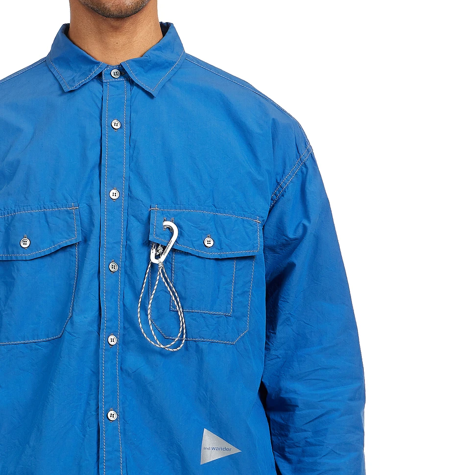and wander - Cordura Typewriter LS Shirt (Blue) | HHV