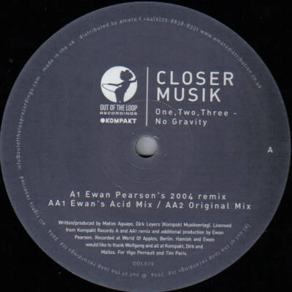 Closer Musik - One, Two, Three - No Gravity