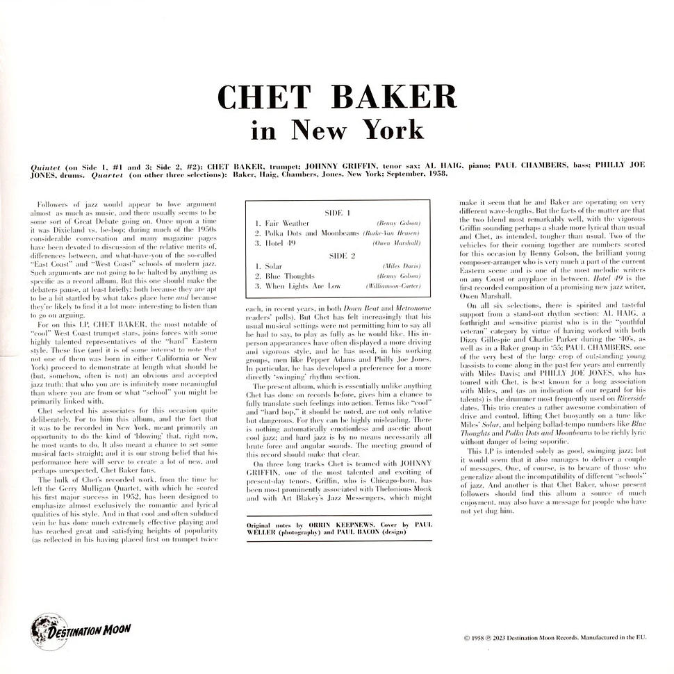 Chet Baker - In New York Clear Vinyl Edtion