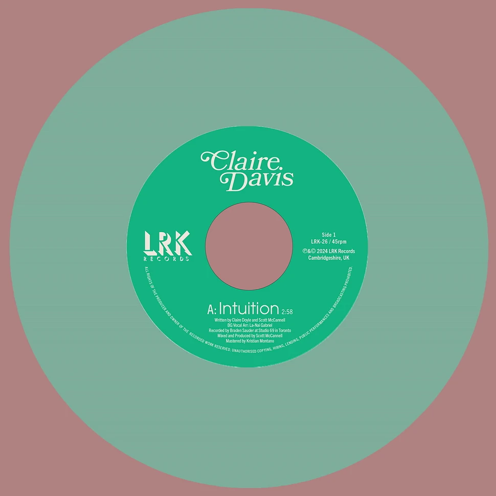 Claire Davis - Intuition / Get It Right Colored Vinyl Edition