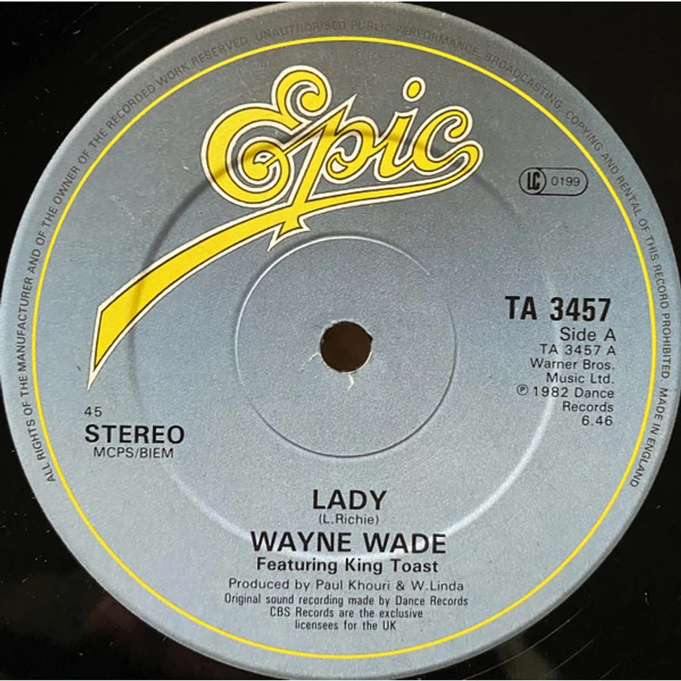 Wayne Wade Featuring King Toast - Lady (12" Disco Version)