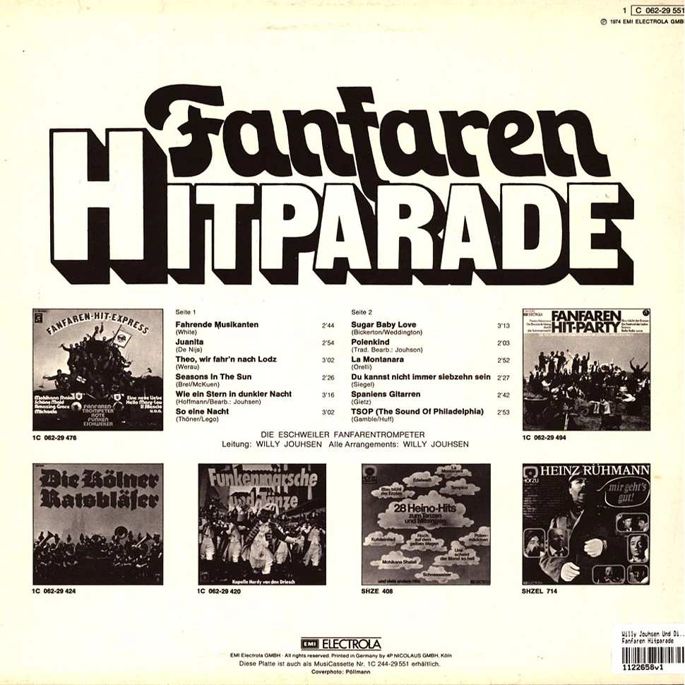 Willy Jouhsen Und Die Original Eschweiler Fanfaren-Trompeter - Fanfaren Hitparade